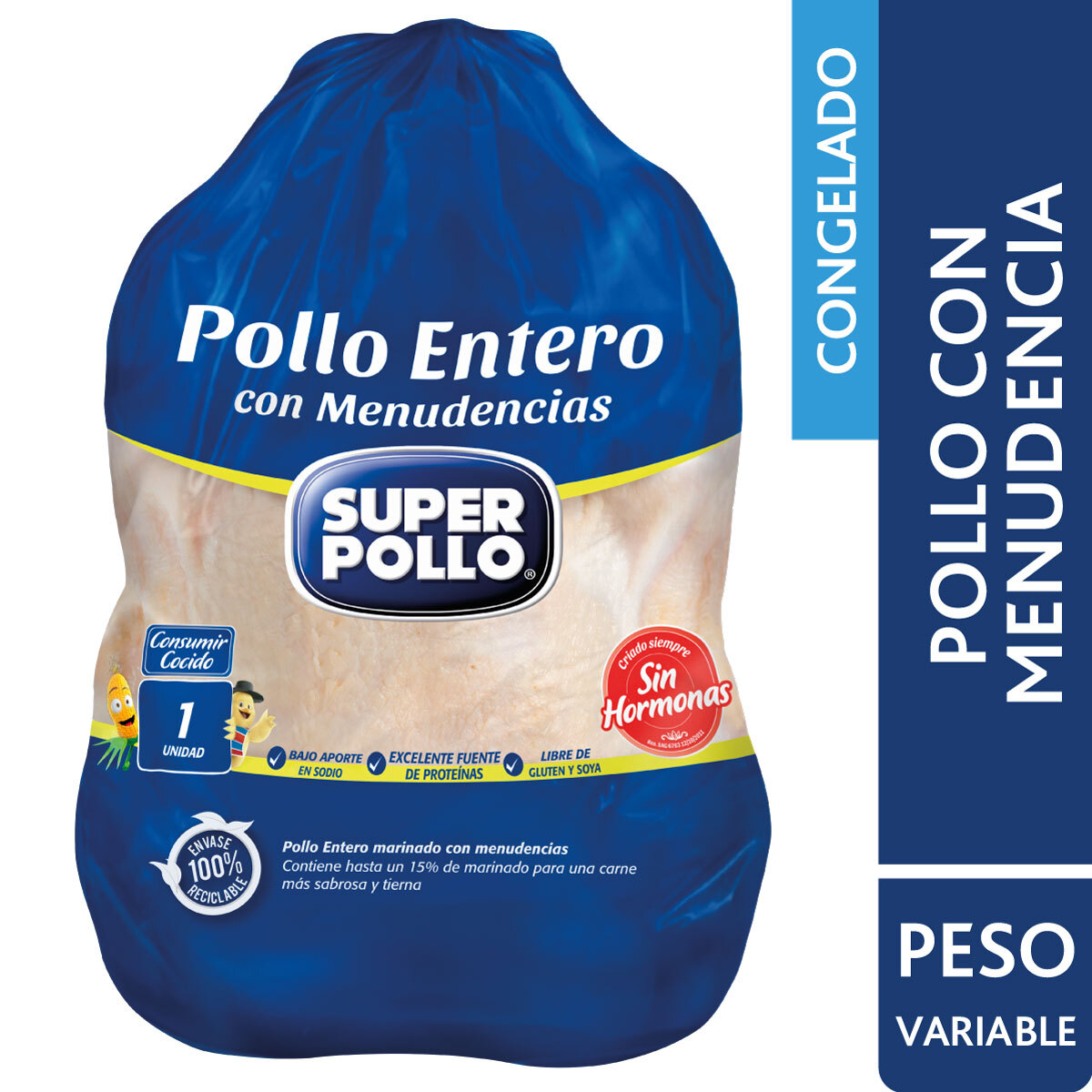 Pollo Entero con menudencias