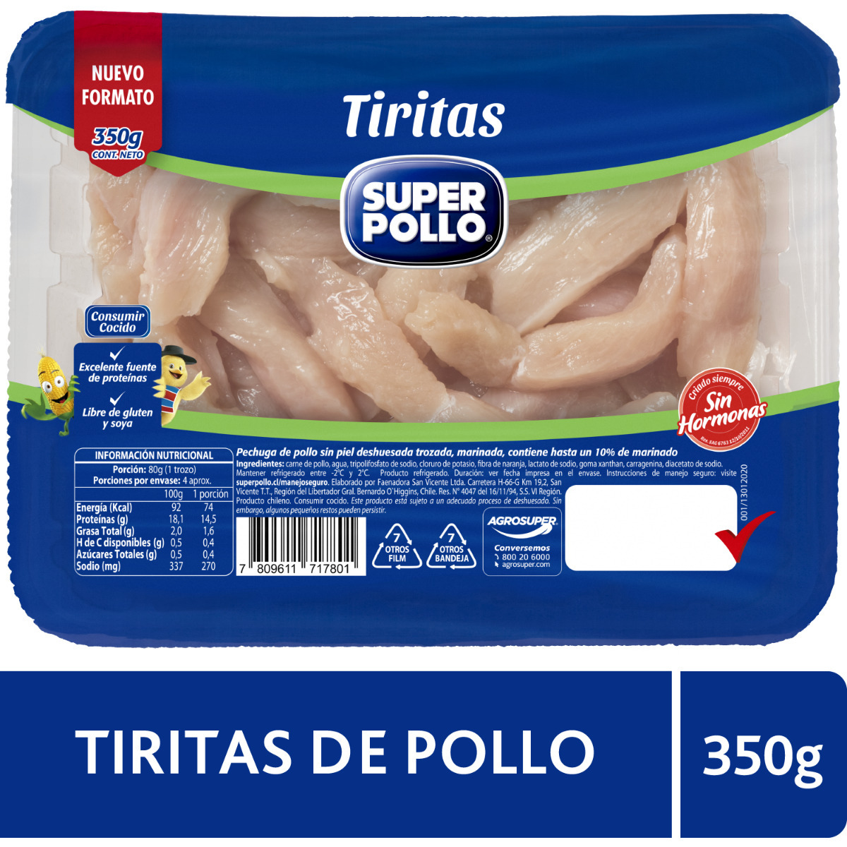 Tiritas de Pechuga de Pollo