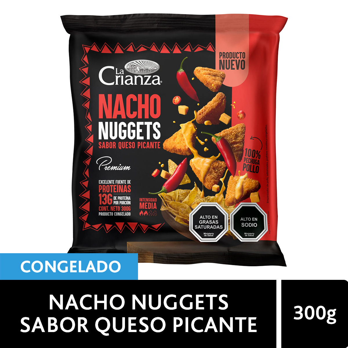 Nuggets con forma de Nacho Sabor Queso Picante