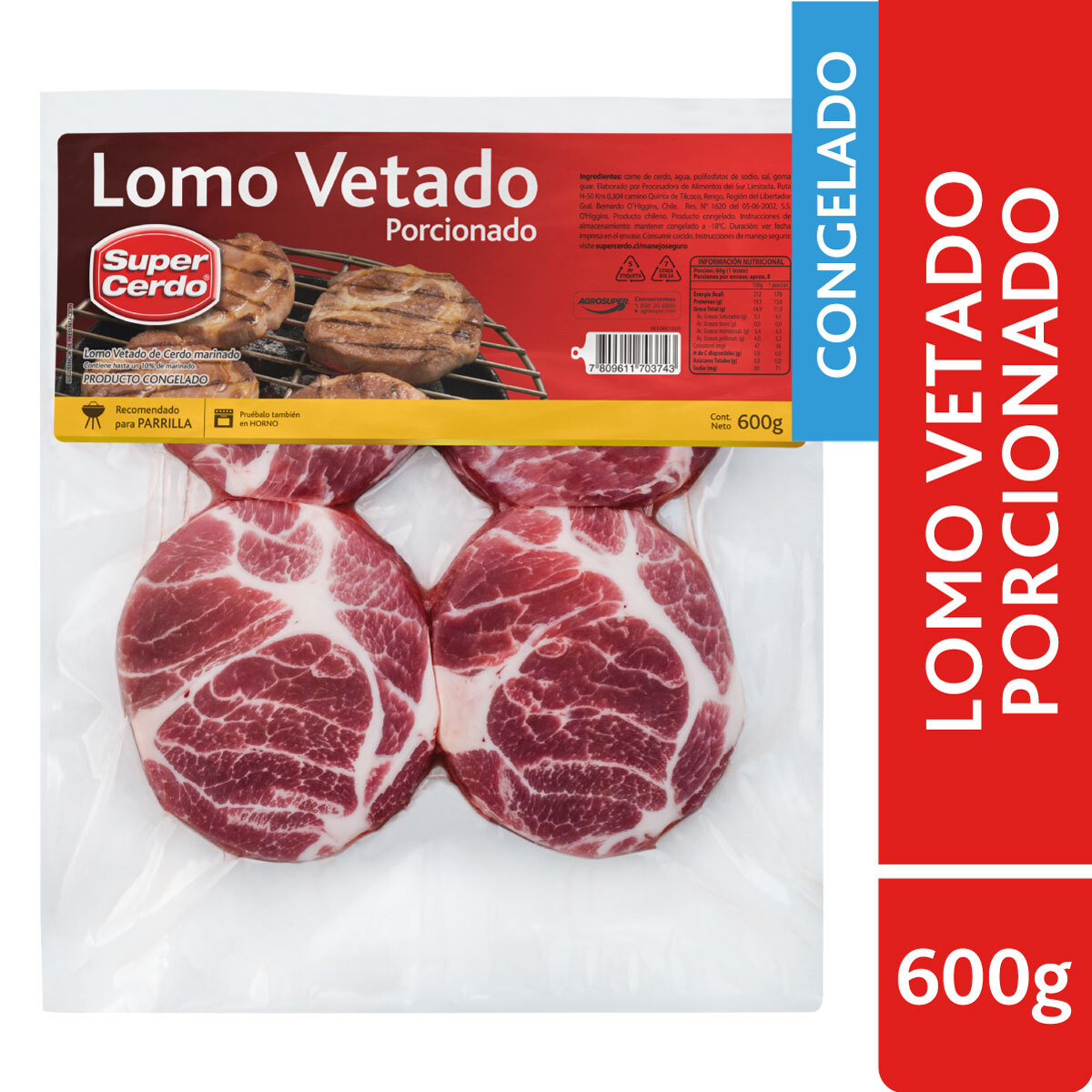 Lomo Vetado Porcionado de Cerdo