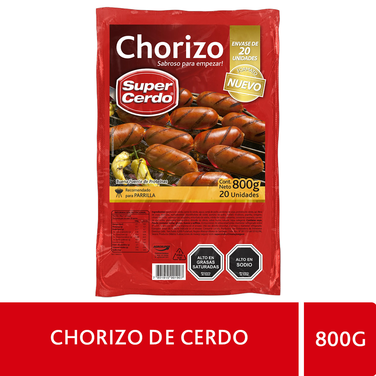 Chorizo de Cerdo 800 g