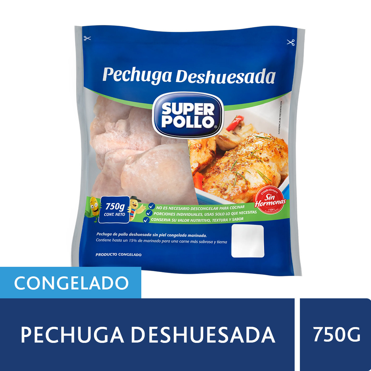 Pechuga Deshuesada de Pollo 750 g.