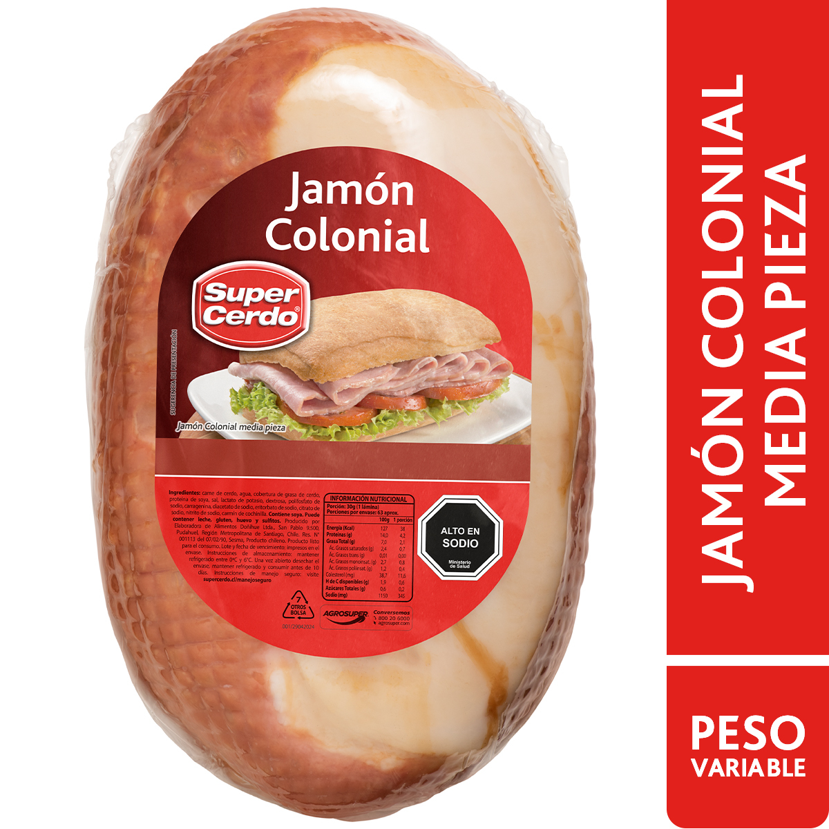 Jamón Colonial Media Pieza