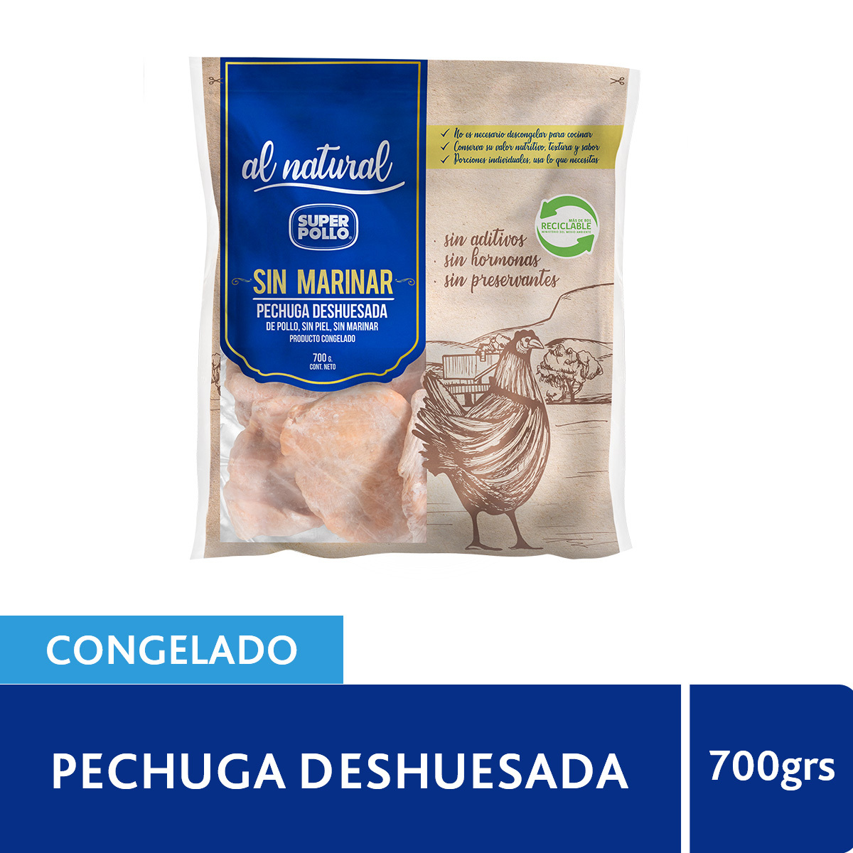 Pechuga Deshuesada de Pollo al Natural