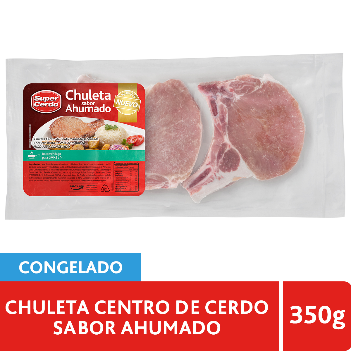 Chuleta centro de cerdo sabor ahumada