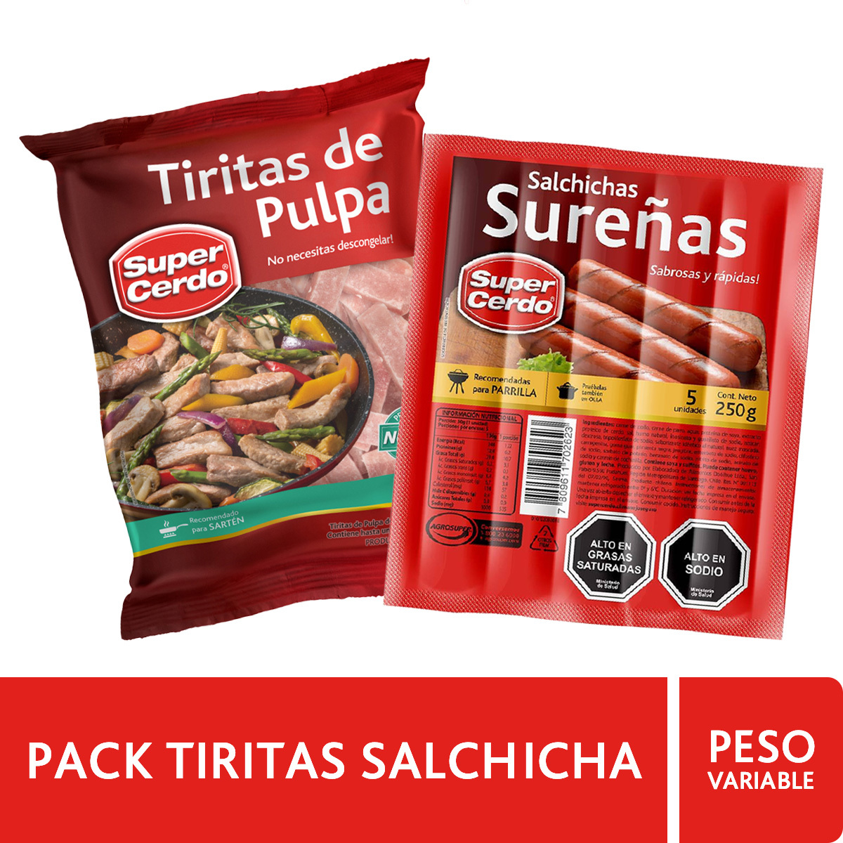 Pack Tiritas Salchicha